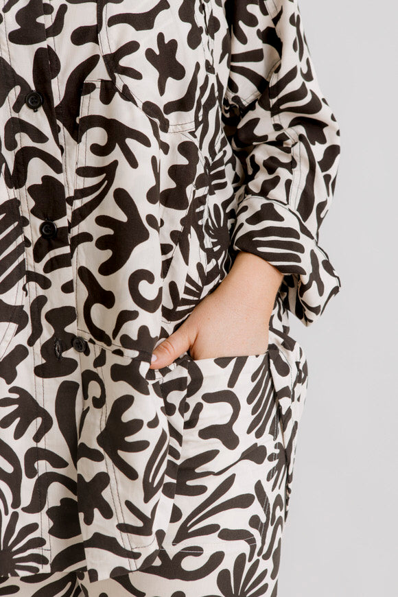 Matisse Motif Shirt - Ecru Motif Print