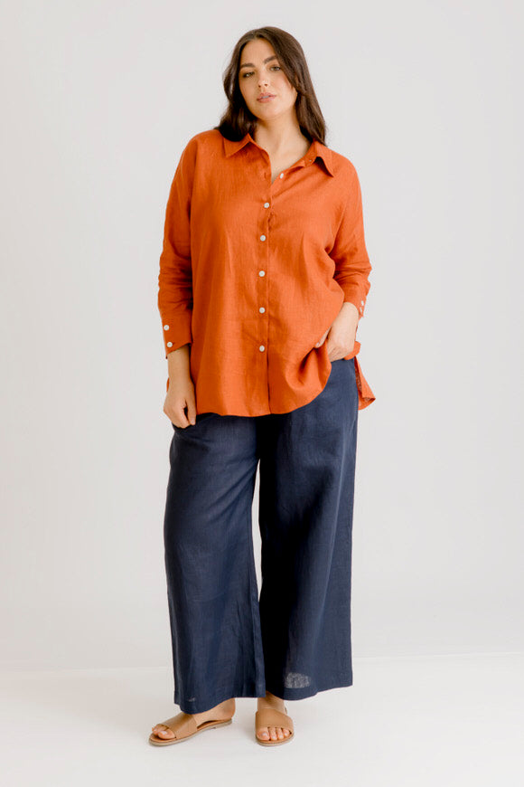 Bardot Linen Pant - Indigo