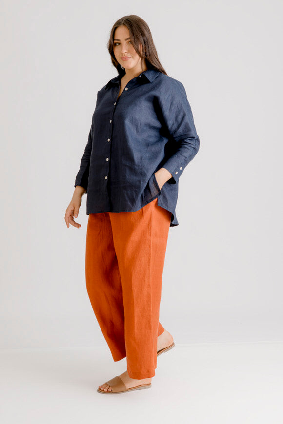 Bardot Linen Pant - Rust