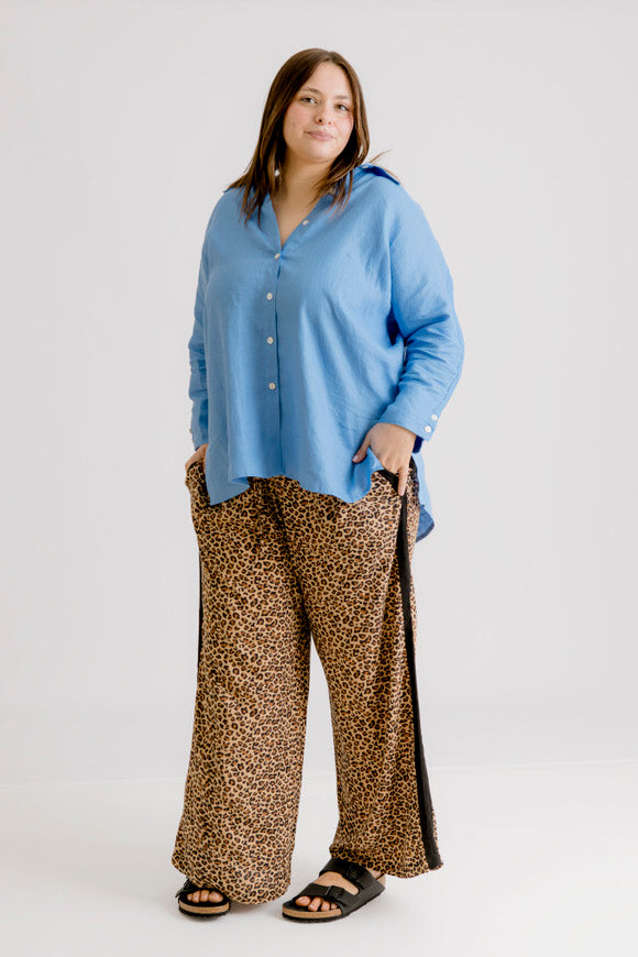 Wild Side Tuxedo Pant - Leopard Print