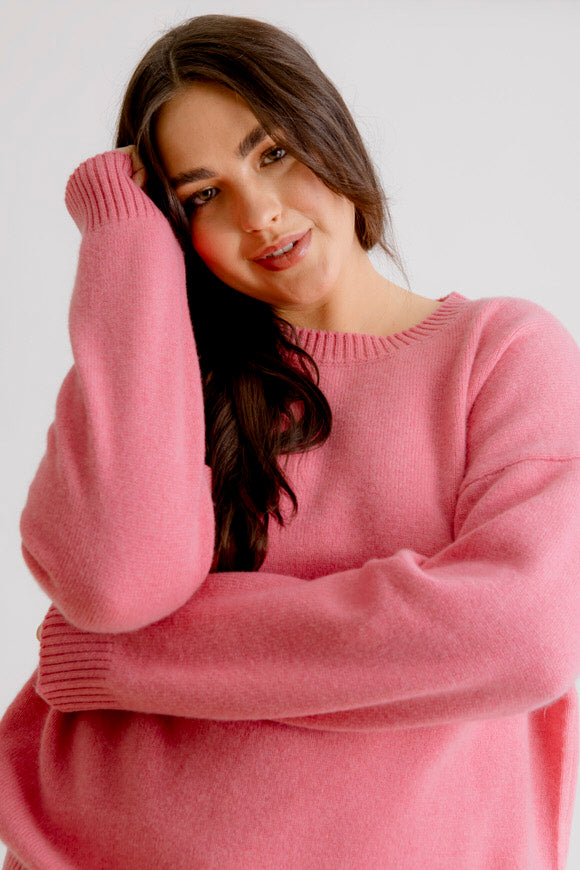 Luxe 100% Cashmere Sweater - Sorbet Pink