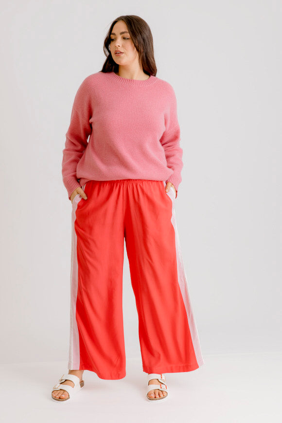 Sophia Tuxedo Pant - Raspberry - Salt + Soda