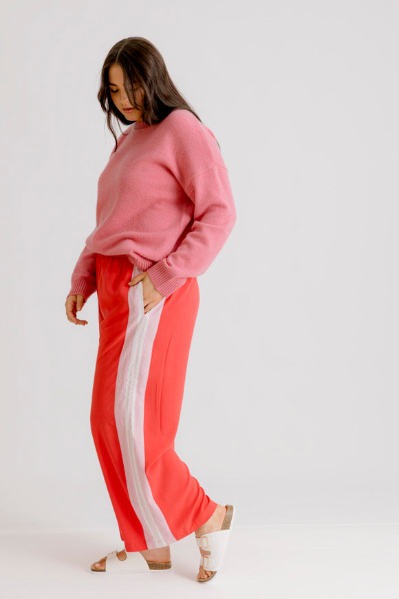 Sophia Tuxedo Pant - Raspberry - Salt + Soda