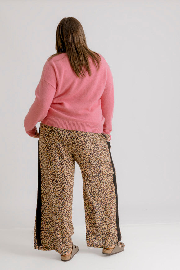 Wild Side Tuxedo Pant - Leopard Print