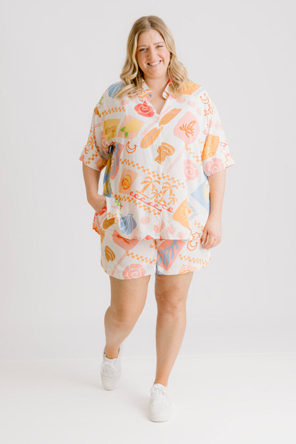 Bianca Shirt & Shorts Set - Amalfi Print