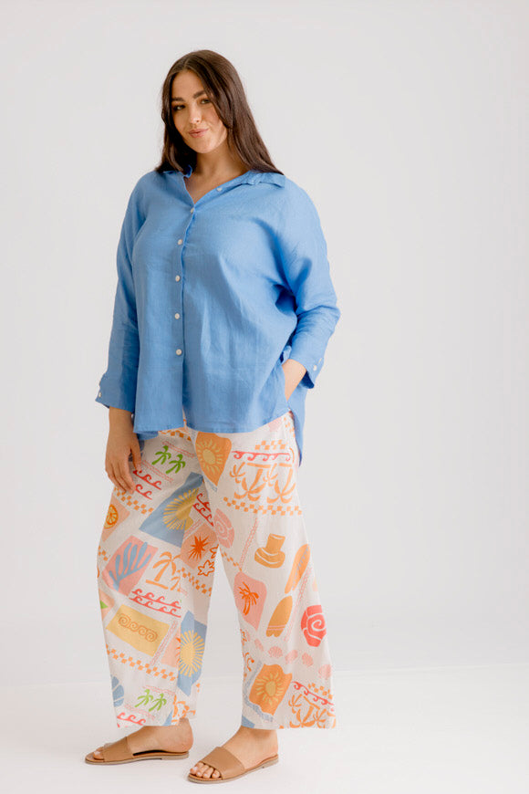 Lucia Pant - Amalfi Print - Salt + Soda