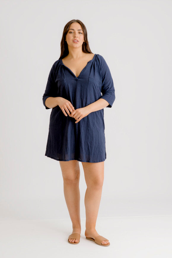 Giselle Tunic Top - Navy