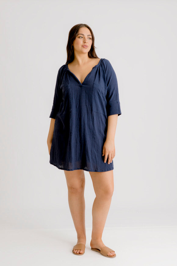 Giselle Tunic Top - Navy