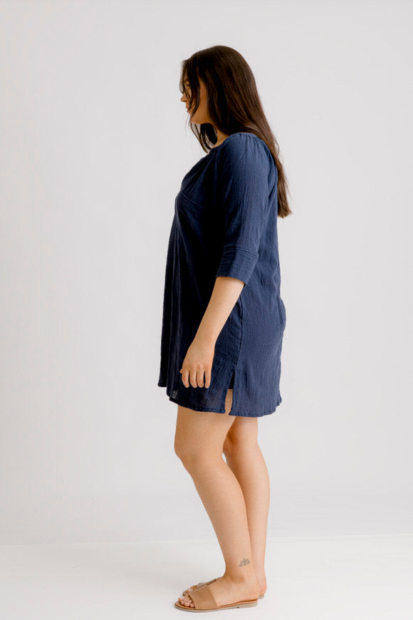 Giselle Tunic Top - Navy