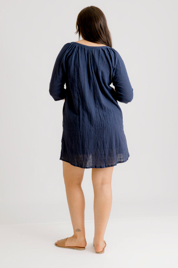 Giselle Tunic Top - Navy