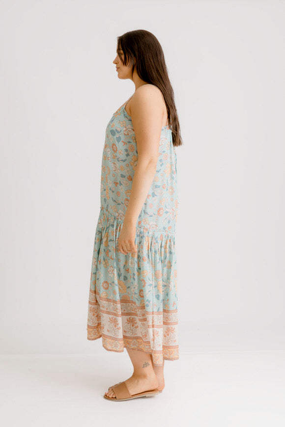 Avalon Printed Dress - Sea Green