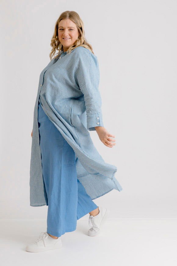 Bardot Linen Pant - Cornflower - Salt + Soda