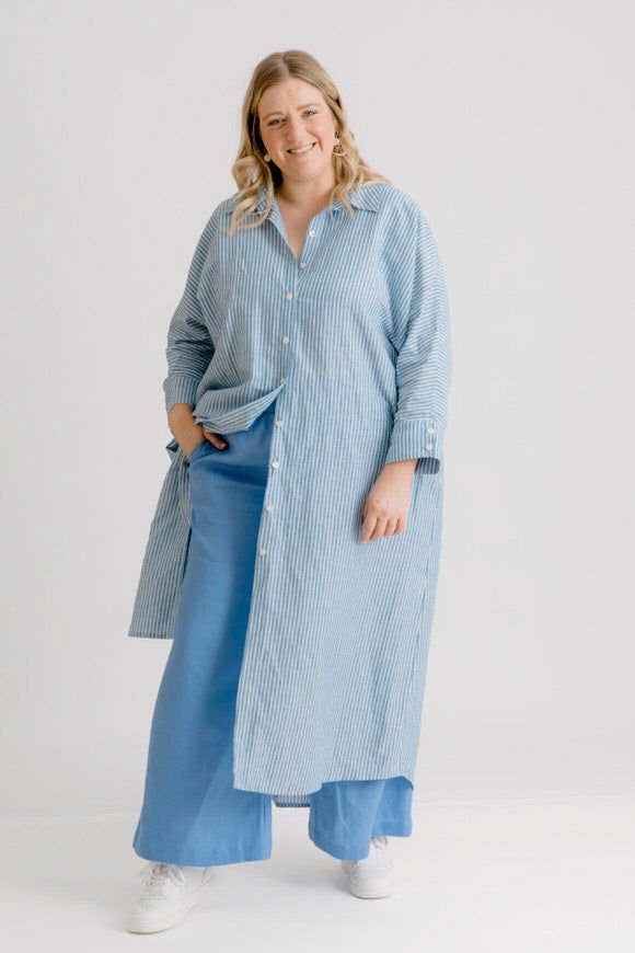 Bardot Linen Pant - Cornflower - Salt + Soda