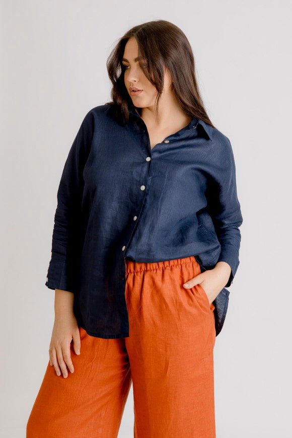 Bardot Linen Pant - Rust - Salt + Soda