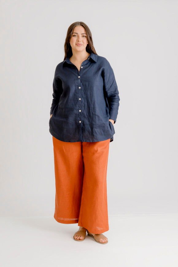 Bardot Linen Pant - Rust - Salt + Soda