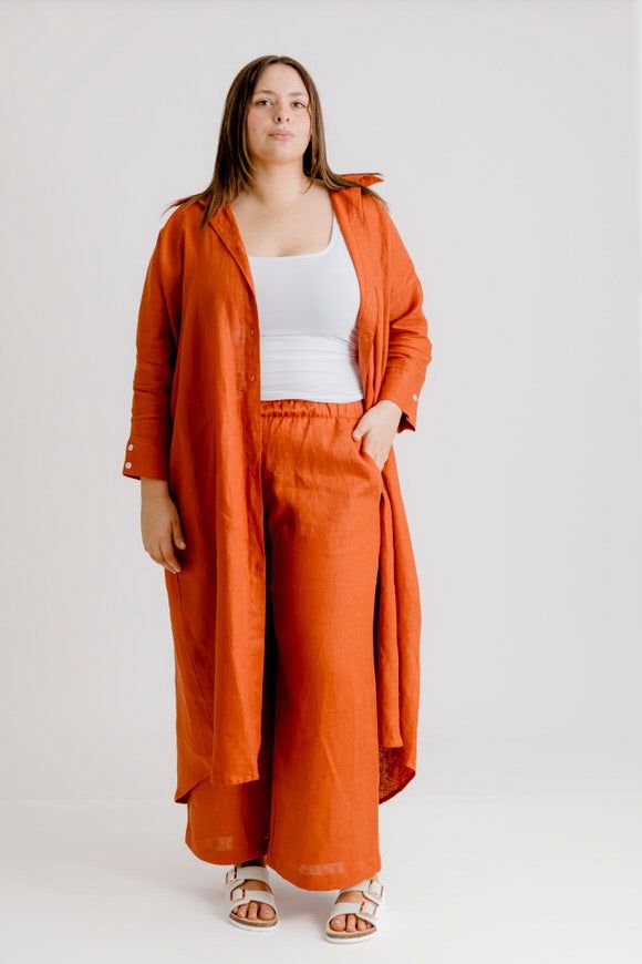 Bardot Linen Pant - Rust - Salt + Soda