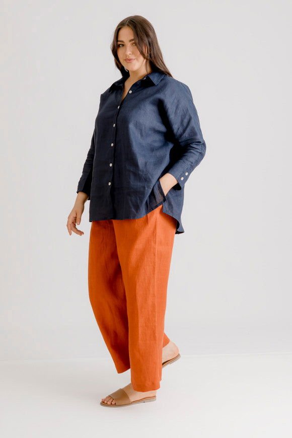 Bardot Linen Pant - Rust - Salt + Soda