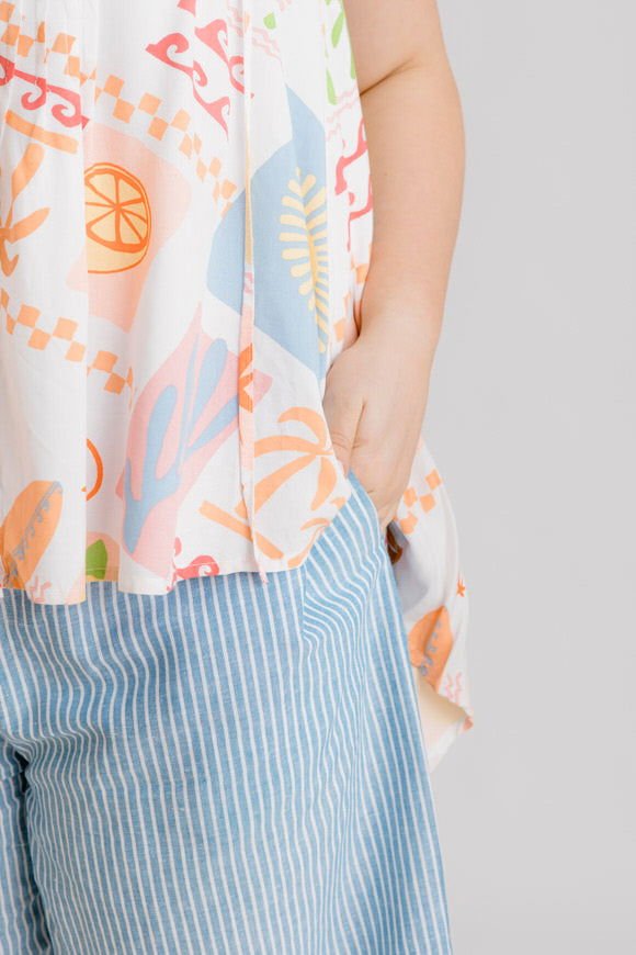 Bella Top - Amalfi Print - Salt + Soda