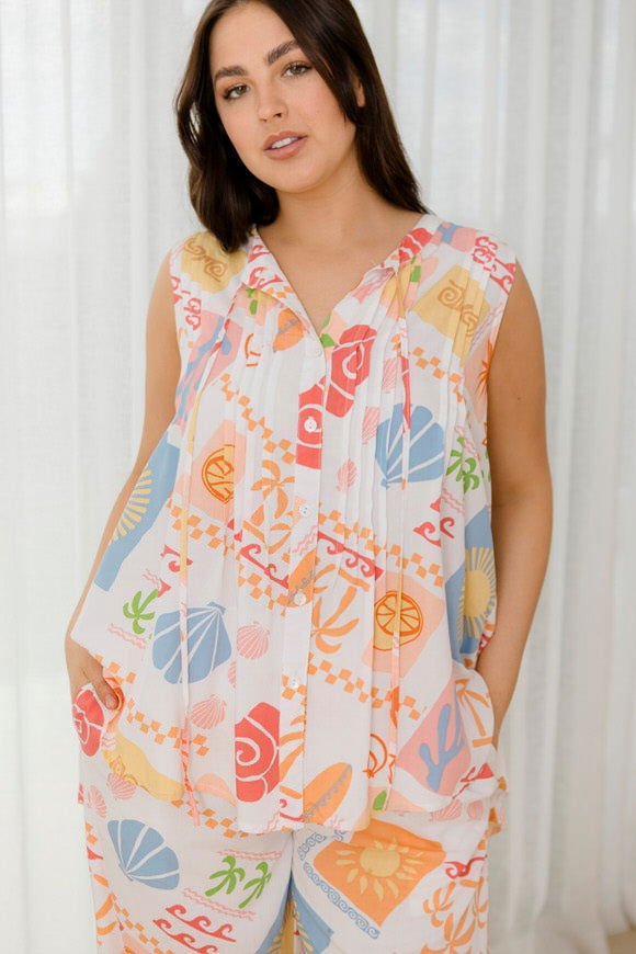 Bella Top - Amalfi Print - Salt + Soda