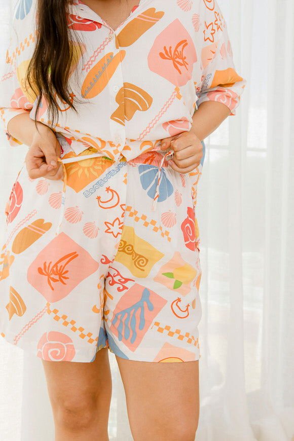 Bianca Shirt & Shorts Set - Amalfi Print - Salt + Soda