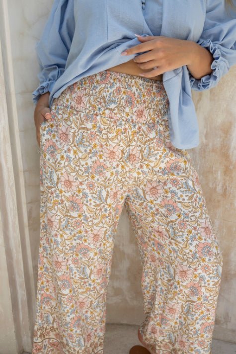 Cher Pant - White Lotus Print - Salt + Soda