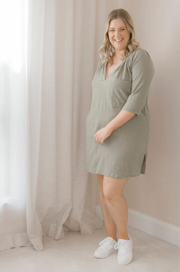 Giselle Tunic Top - Khaki - Salt + Soda