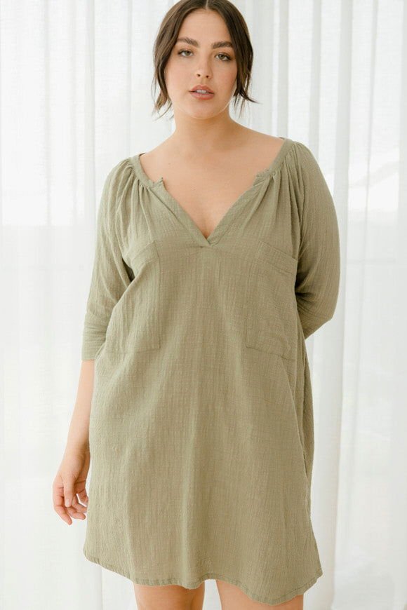 Giselle Tunic Top - Khaki - Salt + Soda