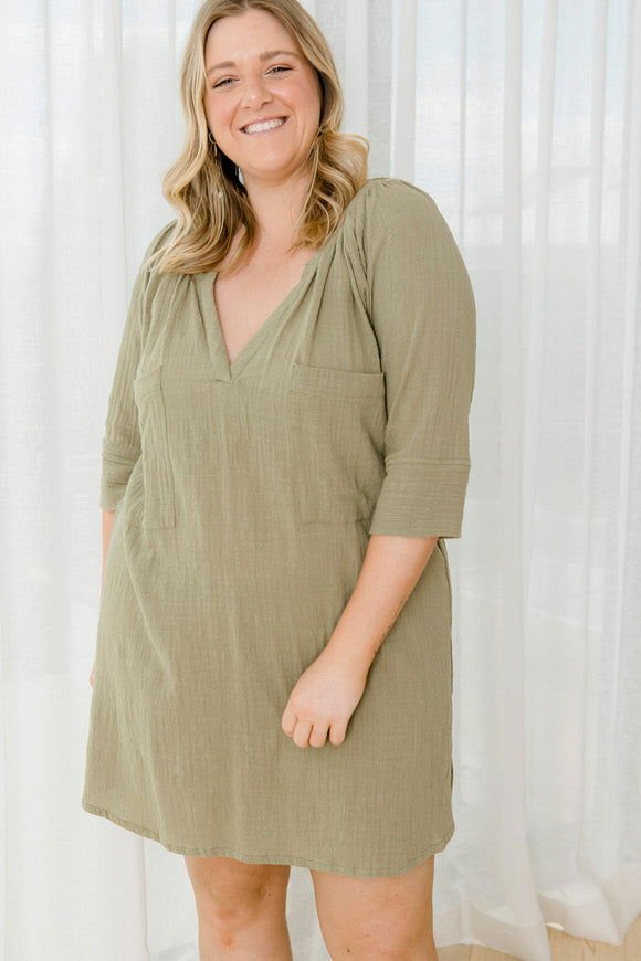 Giselle Tunic Top - Khaki - Salt + Soda