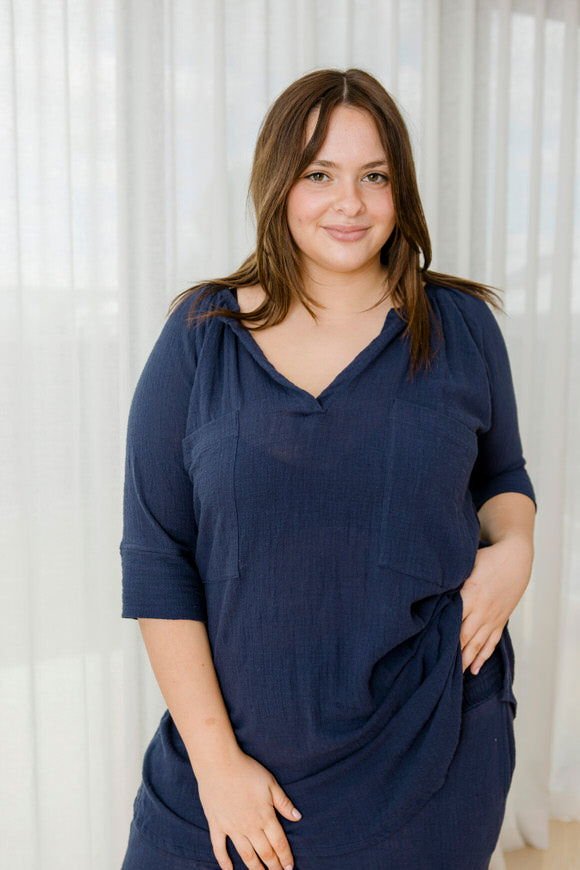 Giselle Tunic Top - Navy - Salt + Soda