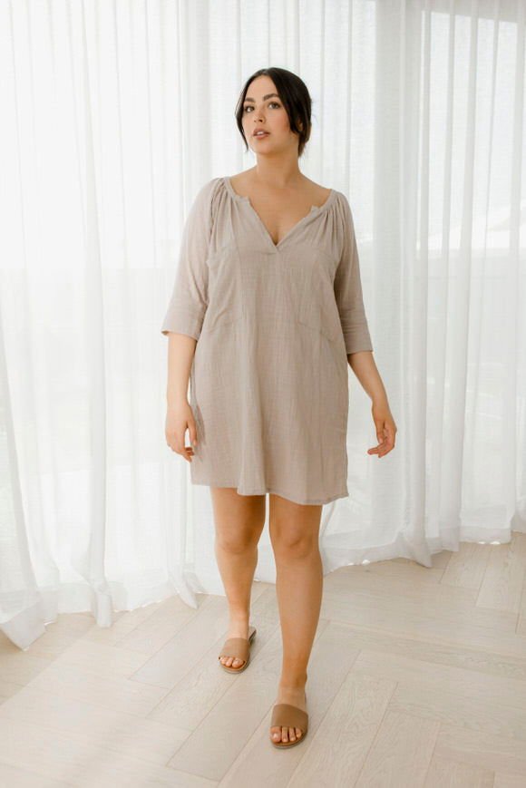 Giselle Tunic Top - Stone - Salt + Soda