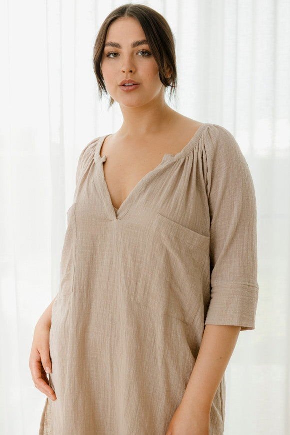 Giselle Tunic Top - Stone - Salt + Soda