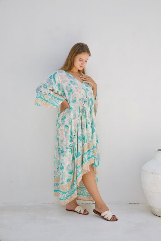 Hilo Dress - Mint Stork Print - Salt + Soda