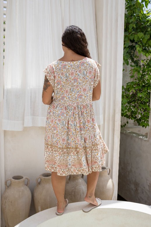 Isola Dress - White Lotus Print - Salt + Soda