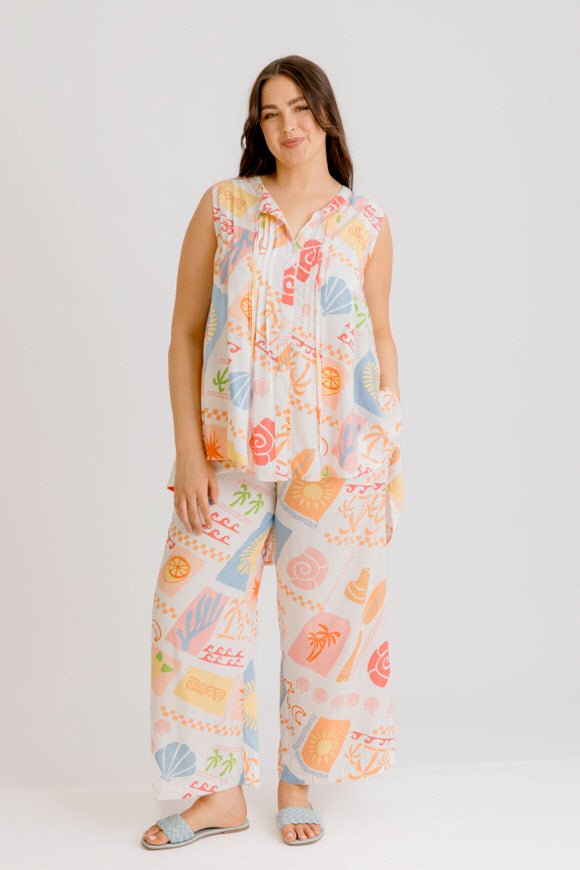 Lucia Pant - Amalfi Print - Salt + Soda