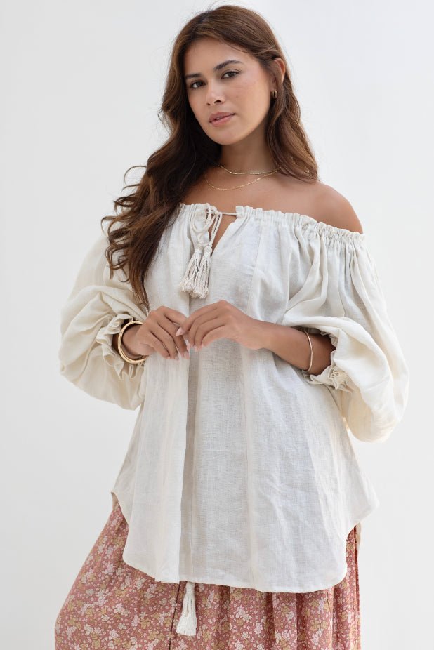 Ouvea Blouse - Coconut - Salt + Soda