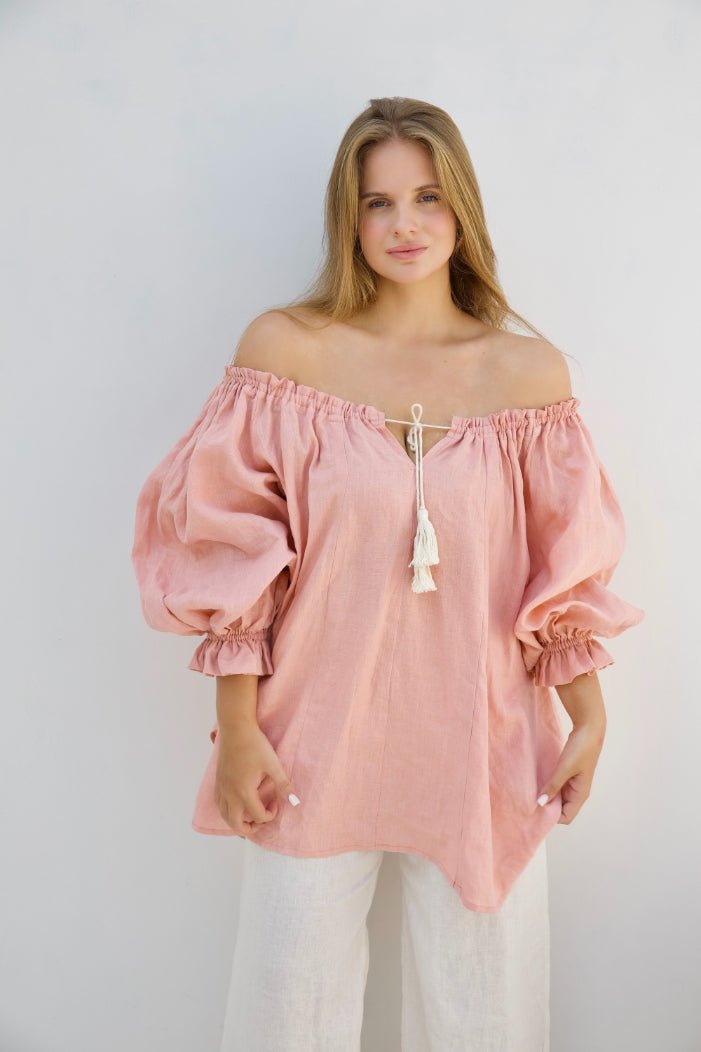 Ouvea Blouse - Coral - Salt + Soda