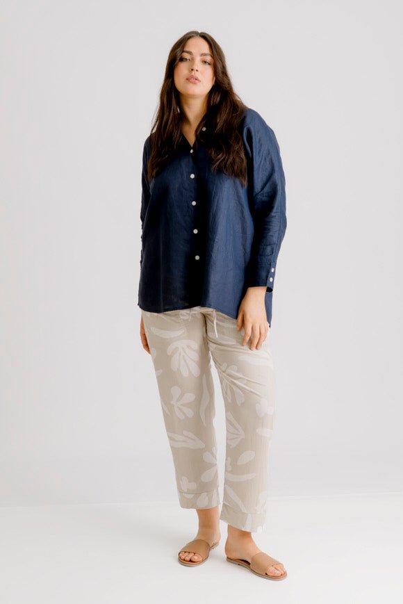 Riviera Linen Shirt - Indigo - Salt + Soda