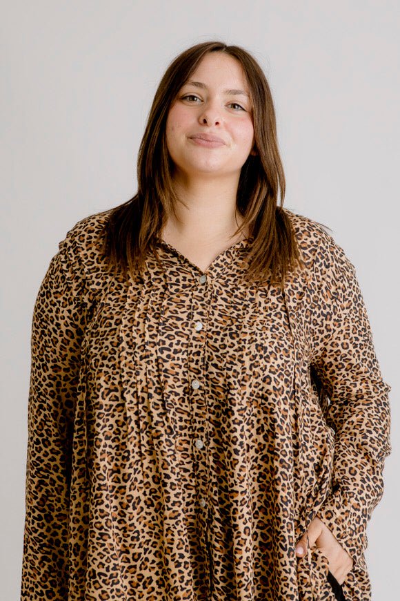 Tanzania Pintuck Leopard Shirt - Salt + Soda